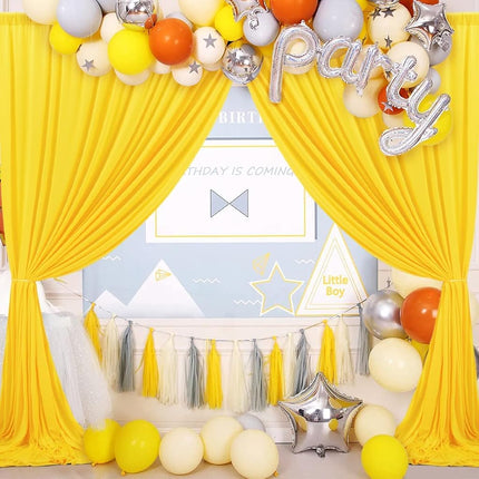 AK Trading CO. Rideaux en polyester 3 m x 3 m avec poches pour tringle – Décorations pour mariage, cérémonie, fête, maison, fenêtre – Jaune