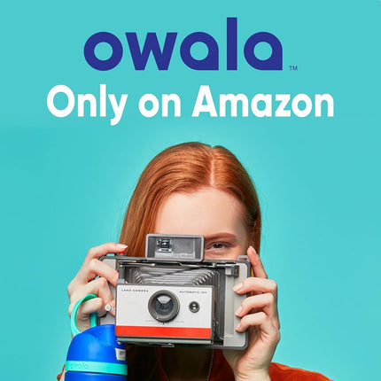 Botella de agua Owala FreeSip de acero inoxidable con aislamiento y pajita para deportes y viajes, a prueba de fugas, sin BPA, 710 ml, vaquero