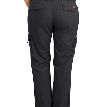 Dickies Women's Plus-Size Relaxed Cargo Pant, Rinsed Black, 24
