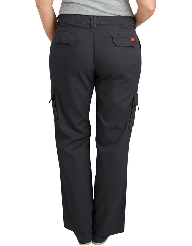 Dickies Women's Plus-Size Relaxed Cargo Pant, Rinsed Black, 24
