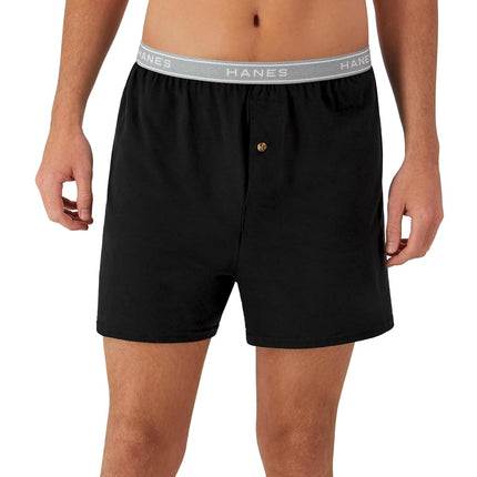 Hanes Men's Boxers 5-Pack, Cotton Knit Comfortable Boxer Underwear, Moisture-Wicking Cotton Boxers Multipack, Assorted - 5 Pack, X-Large