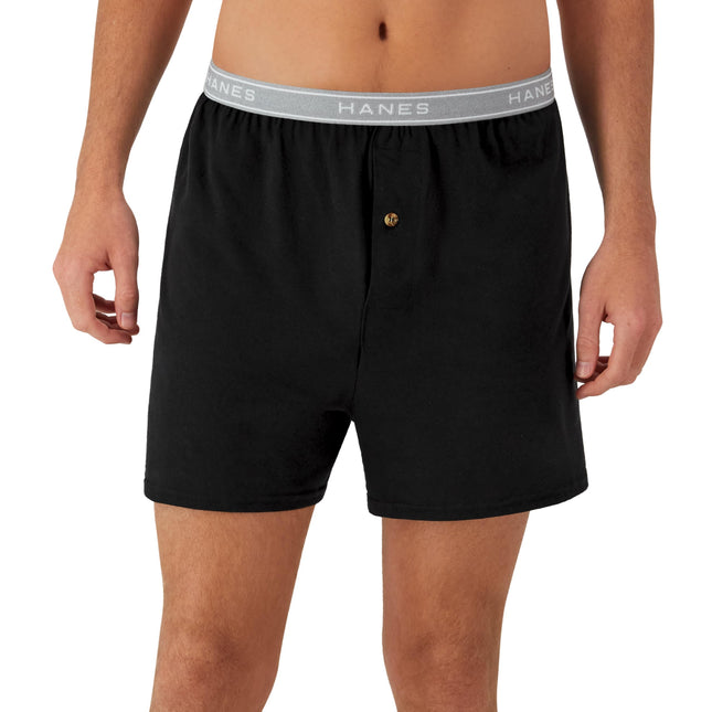 Hanes Men's Boxers 5-Pack, Cotton Knit Comfortable Boxer Underwear, Moisture-Wicking Cotton Boxers Multipack, Assorted - 5 Pack, X-Large