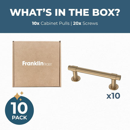 Franklin Brass P29520Z-CZ-B Straight Bar 3 Inch Cabinet Pull, 3" (76 mm), Champagne Bronze, 10 Count
