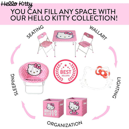 Idea Nuova Hello Kitty Set of 2 Durable Storage Cubes with Handles, 10"x10"x10" Cubes