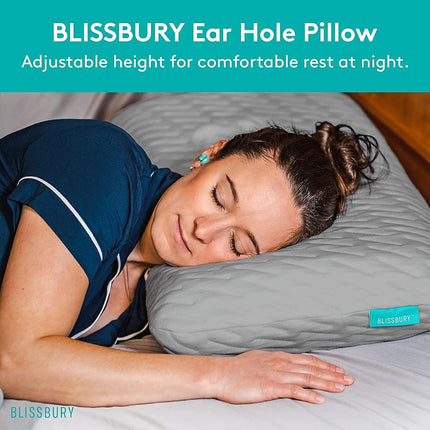 BLISSBURY Piercing Pillow, Adjustable Memory Foam, Ear Hole