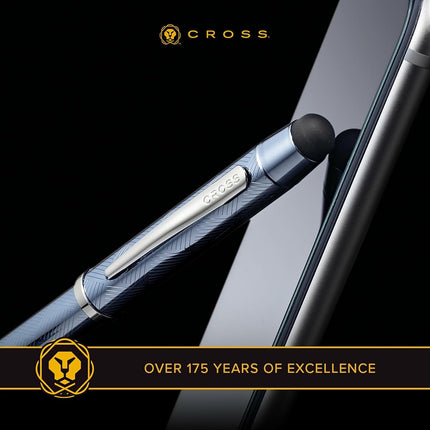 Stylo multifonction CROSS Tech3+ noir brossé PVD avec stylet et mine de 0,5 mm