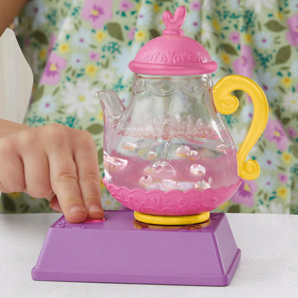 Muñeca Baby Alive Bubbly Tea Party Sophia Sparkle con accesorios de tetera, pelo castaño, 28 cm, juguete para niñas y niños de 3 años en adelante