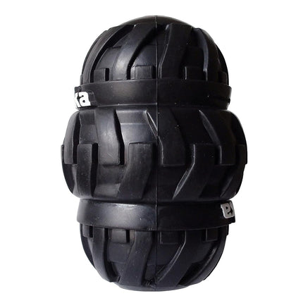 Tonka Tri-Stack Tread Feeder Dog Toy, Lightweight, Durable and Water Resistant, 4 Inches, for Medium/Large Breeds, Single Unit, Black