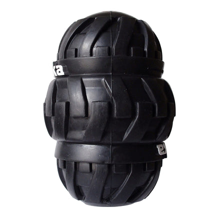 Tonka Tri-Stack Tread Feeder Dog Toy, Lightweight, Durable and Water Resistant, 4 Inches, for Medium/Large Breeds, Single Unit, Black