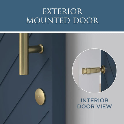 National Hardware N700-152 Barn Door Lock, 5" x 1-1/4" x 3/4", Brushed Gold