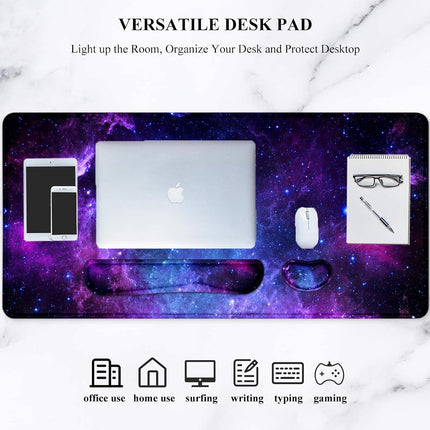 Lateefah Mouse Pad with Wrist Rest, Desk Mat + Keyboard Wrist Rest Set, Desk Pad for Keyboard and Mouse, 4-in-1 Large Mouse Pad with Wrist Support for Office, Home