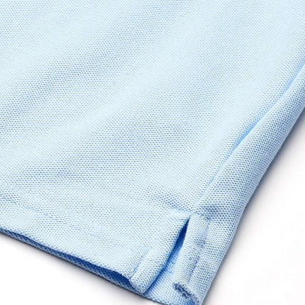 Nautica Boys' Little Boys' Uniform Short Sleeve Pique Polo, Light Blue, Large/6
