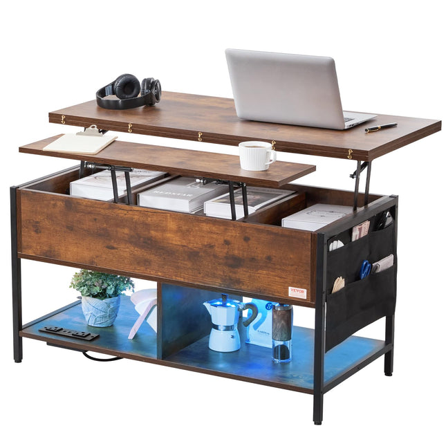 VEVOR Lift Top Coffee Table, 39.4 in Rectangle Cof