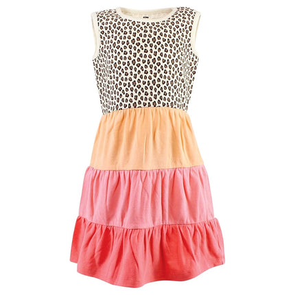 Robes en coton Hudson Baby pour bébés filles, léopard corail menthe, 12-18 mois