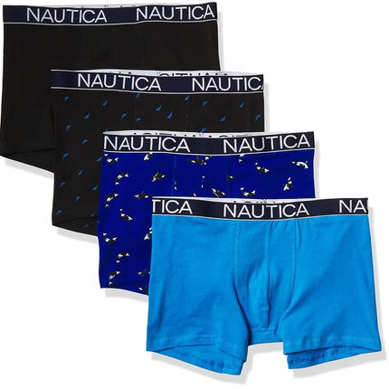 Nautica Men's Cotton Stretch 4 Pack Boxer Briefs, 