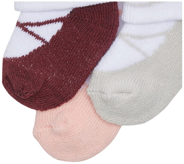 Hudson Baby Baby Girls' Cotton Rich Newborn and Terry Socks, Ballet Burgundy, 6-12 Months