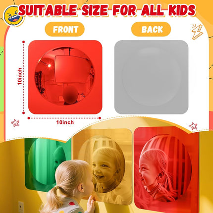 Geiserailie 3 Pcs Sensory Wall Bubble Mirrors, 10 x 10 Inch, CPC Certified