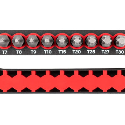 TEKTON 1/4 Inch Star Bit Set with Rail, 9-Piece (T7-T30) | DZT93001