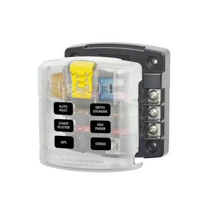 Blue Sea Systems 5028 ST Blade Fuse Block 6 Circuit with Cover