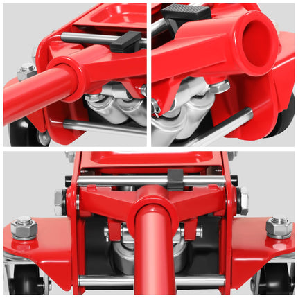 DNA MOTORING Low Profile Hydraulic Trolley Service/Floor Jack, 4 Ton (8000 lbs) Capacity, Lifting Range 4.5"-20",Red,TOOLS-00307