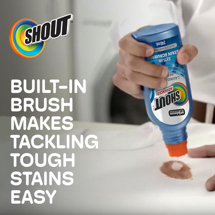 Shout Advanced Stain Remover for Clothes with Scrubber Brush, 8.7 oz