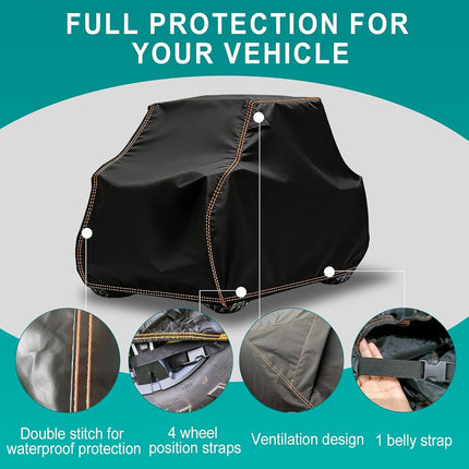 QYMOTO CFMOTO UTV Cover Heavy Duty All Weather Storage Cover Fits for Uforce Zforce 500 600 800 950 1000 2 Seater Cover Windproof Rainproof