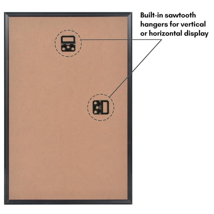 Americanflat 11x17 Picture Frame in Black - Set of 3-11x17 Frame with Slimline Molding, Plexiglass Cover, and Hanging Hardware for Horizontal or Vertical Wall Display