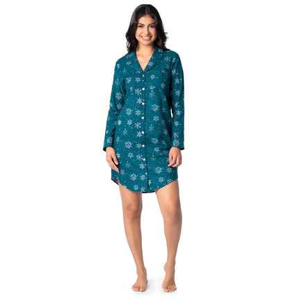 Fruit of the Loom womens Flannel Sleep Shirt, Star