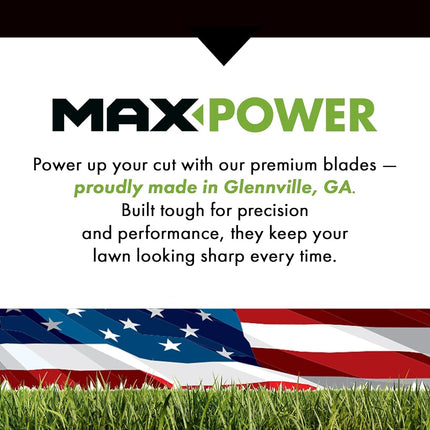 MaxPower 561812XB Set of 3, 3-N-1 Commercial Mulching Blades for 48 in. Cut John Deere Mowers, Replaces OEM no. GX21784, GX21786, Black