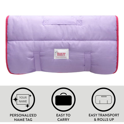 Disney Princess Super Soft Plush Toddler Quilted Nap Mat with Built in Blanket and Pillow, 20" Wx46 L