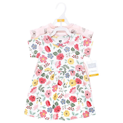 Robes en coton pour bébés filles Hudson Baby, motifs botaniques modernes, 12-18 mois