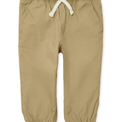 The Children's Place Baby Boys' and Toddler Stretch Pull on Jogger Pants, Flax, 12-18 Months