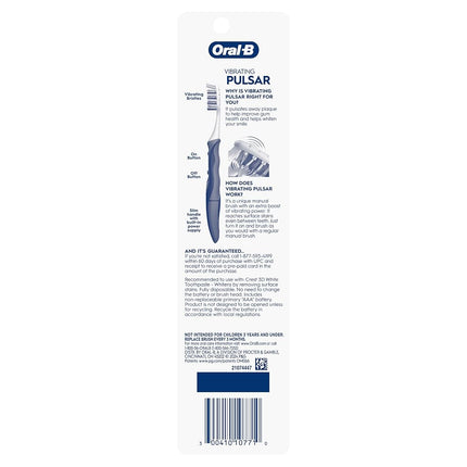 Oral-B Pulsar Battery Toothbrush with Charcoal Infused Bristles, Soft, 2 Count