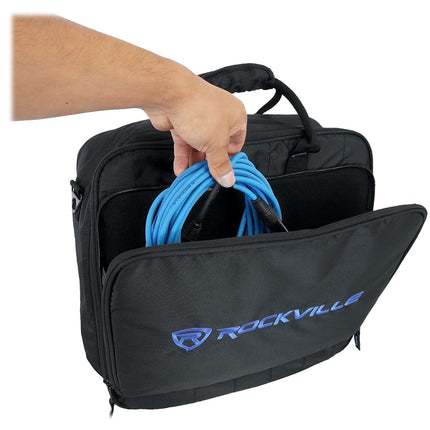 Rockville MB1615 DJ Gear Mixer Gig Bag Case, 15.5" x 15" x 5", Rugged Nylon, Water-Resistant, Front Pocket for Laptop and Accessories, for Mobile DJs and Studio Professionals