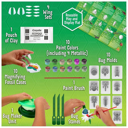 Crayola Metallic Clay Art Kit with Paints, Fossil Molds, Gift for Kids, Ages 7, 8, 9, 10