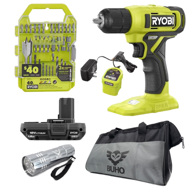 RYOBI 18V ONE+ Drill Set Bundle with Drill/Driver,
