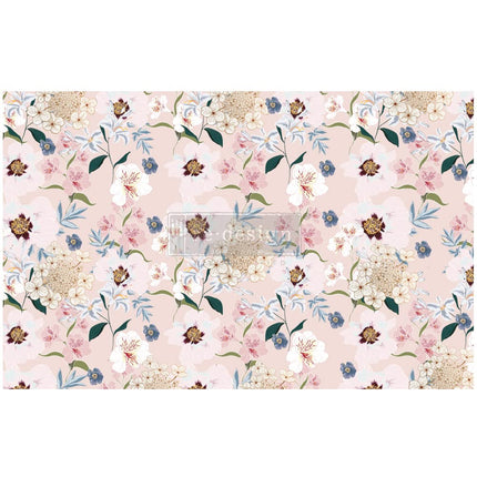 Prima Re-Design Decoupage Decor Tissue Paper 19"X30"-Blush Floral REDTP-52388