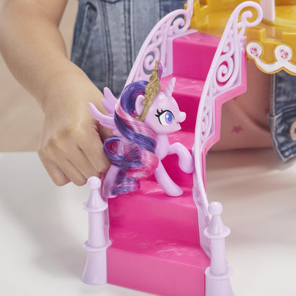 My Little Pony Friendship Castle Playset Including Twilight Sparkle and Pinkie Pie 3-inch Pony Figures with Brushable Hair and 16 Accessories, E9919
