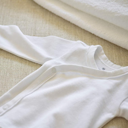 HonestBaby Baby 3-Pack Organic Cotton Long Sleeve Side-snap Kimono Tops, Bright White, 6-9 Months