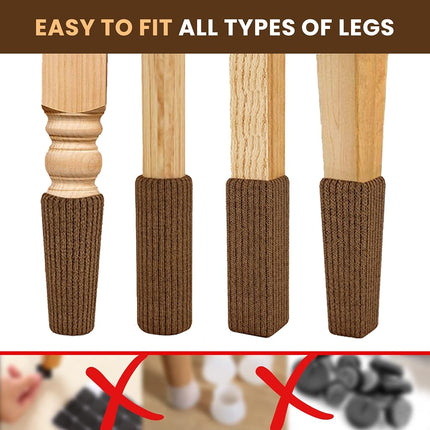 Chair Leg Socks 16/24/32 Pcs Brown Furniture Leg Covers Floor Protectors