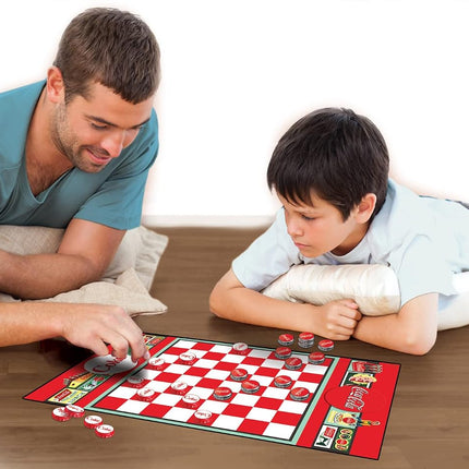 MasterPieces Coca-Cola Bottle Cap Checkers Board Game for 2 Players, Ages 6+