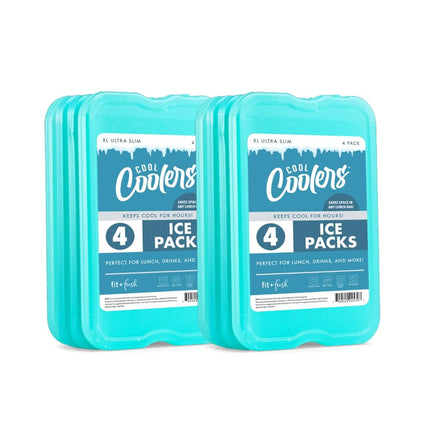 Cool Coolers by Fit + Fresh, 8 Pack XL Slim Ice Pa