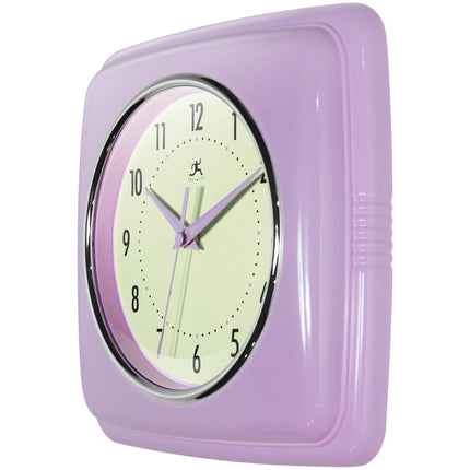 Infinity Instruments Square Retro Lavender Wall Clock 23.5cm