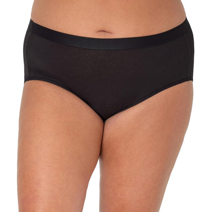 Hanes womens Just My Size Comfort, Period. Brief Period Underwear, Super Leaks, 2-pack (Plus Sizes), Pecan/Black, 11