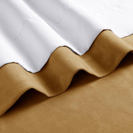HPD Half Price Drapes Velvet Blackout Curtains/Drapes - 120 Inches Long 1 Panel Blackout Curtain Signature Pleated for Living Room & Bedroom - 25W X 120L, Amber Gold