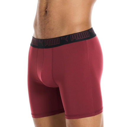 PUMA Men's 5 Pack Performance Boxer Briefs, Blue/Pink/Black, M