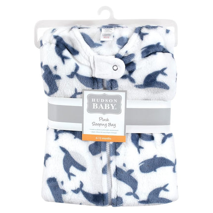 Saco de dormir, manta sin mangas de felpa unisex con diseño de ballena de Hudson Baby, 18-24 meses