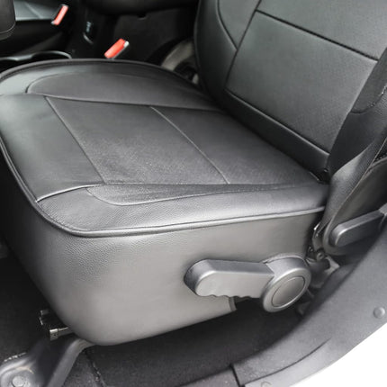 OASIS AUTO OSC-003 Fundas de asiento de cuero hechas a medida para Jeep Wrangler 4dr 2013, 2014, 2015, 2016, 2017 (Negro)