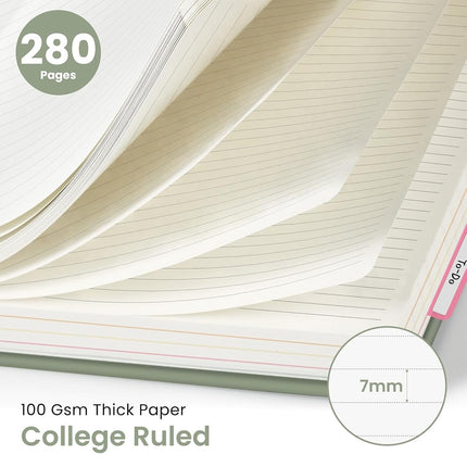 Taja Spiral Notebooks for Work 5 Subject Notebook with Removable Dividers
