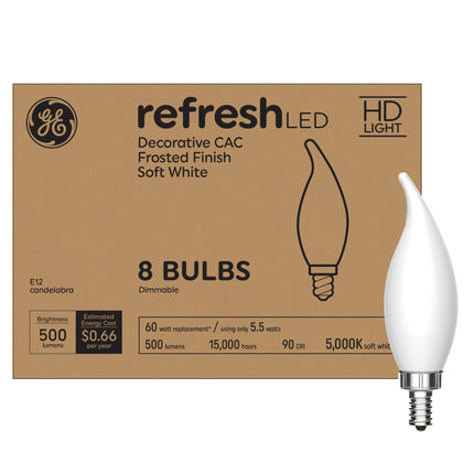 GE Refresh LED Light Bulbs, 60 Watt, Daylight, Dec